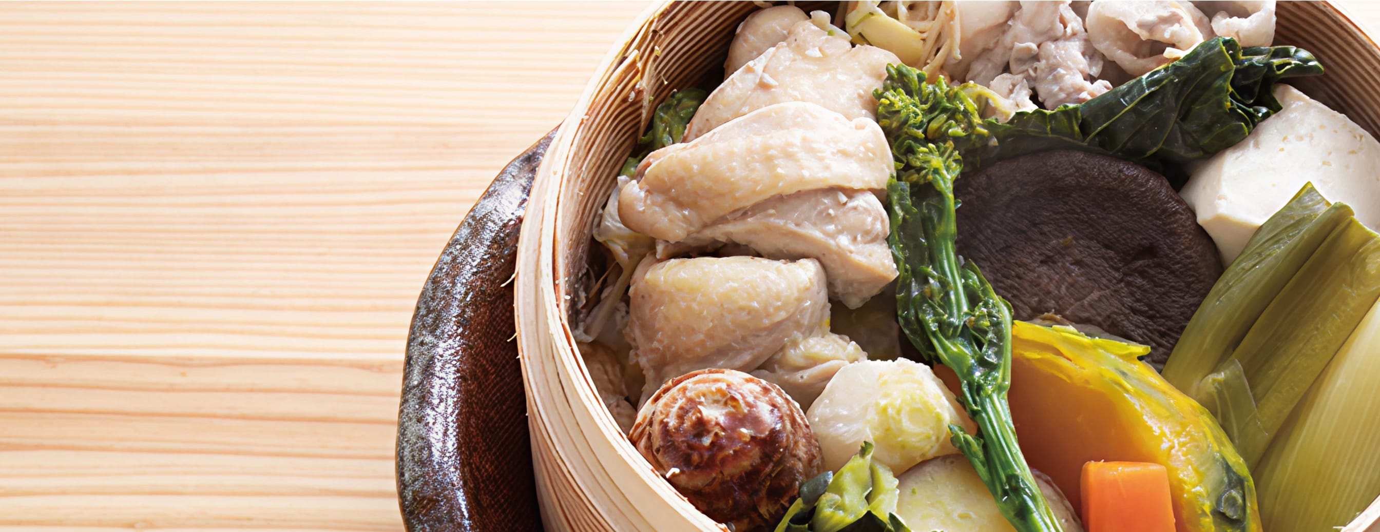 若鶏と野菜の蒸篭セット 画像